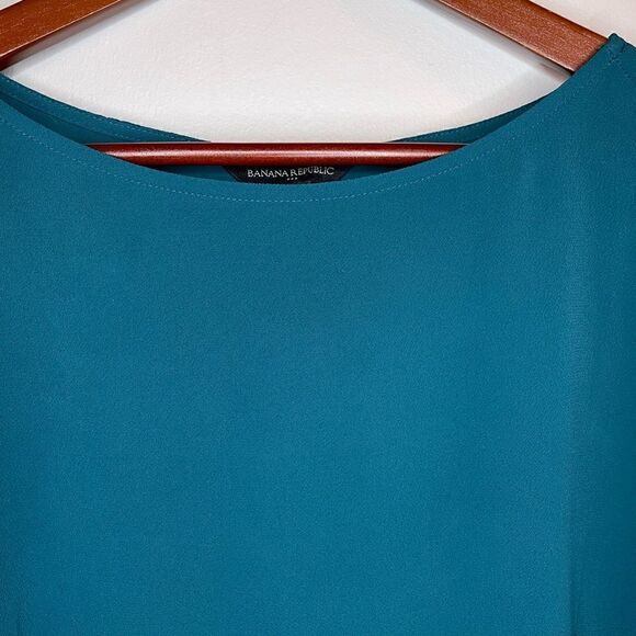 Banana Republic Teal Blouse with open sleeves Size Small - Picture 9 of 10